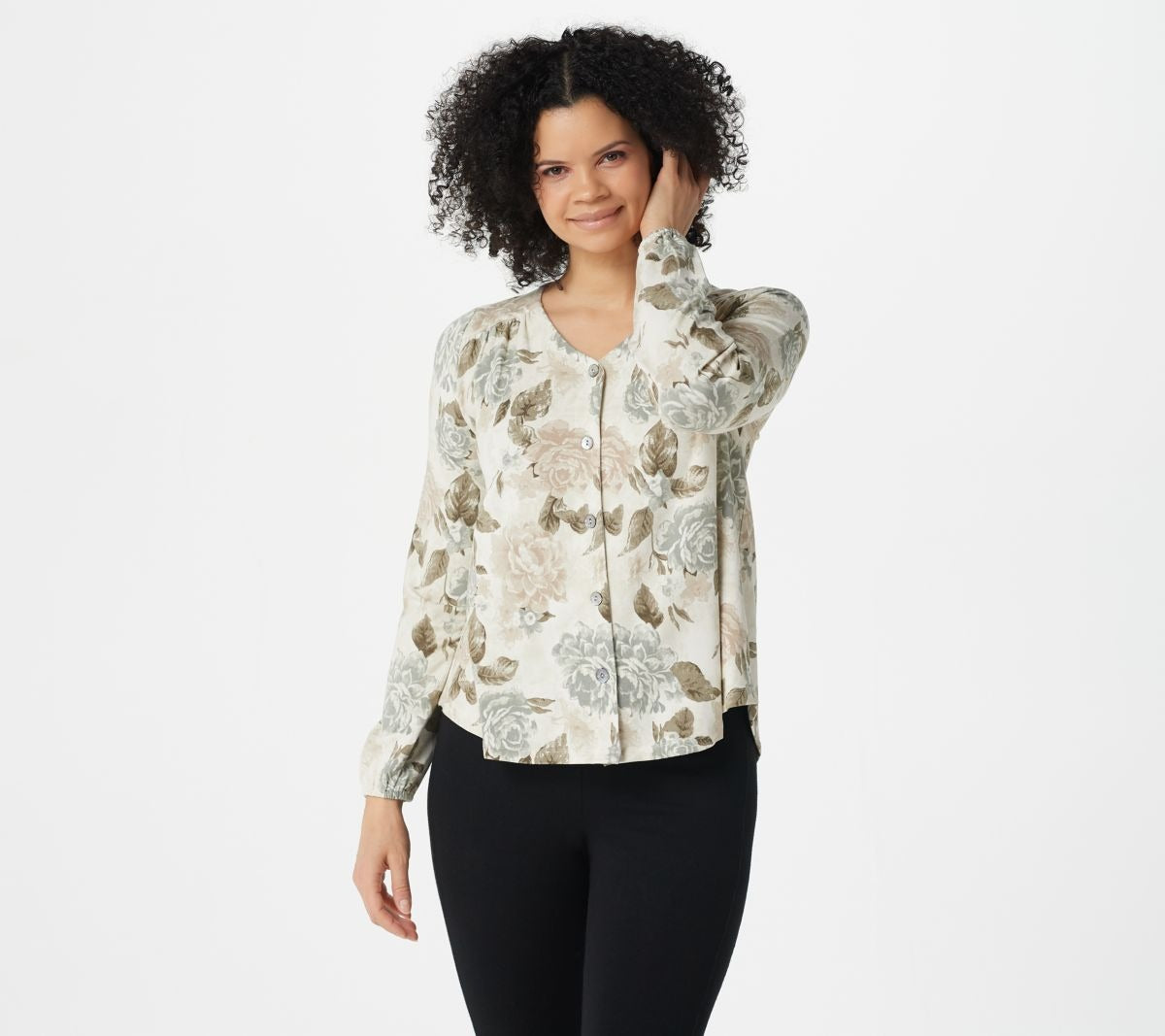 French Terry Button Front