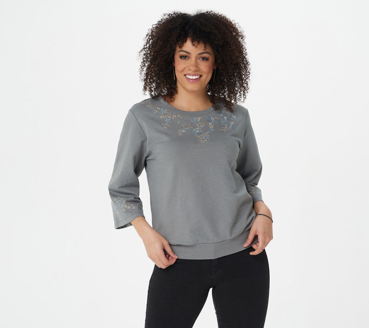 Embroidered Bell Sleeve