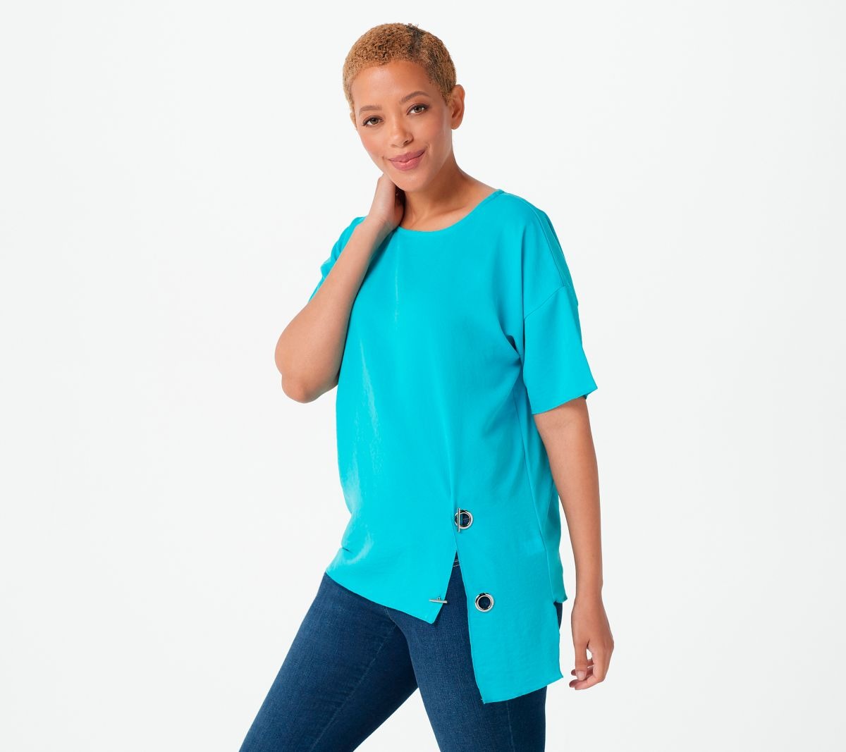 Woven Asymmetrical High-Low Hem