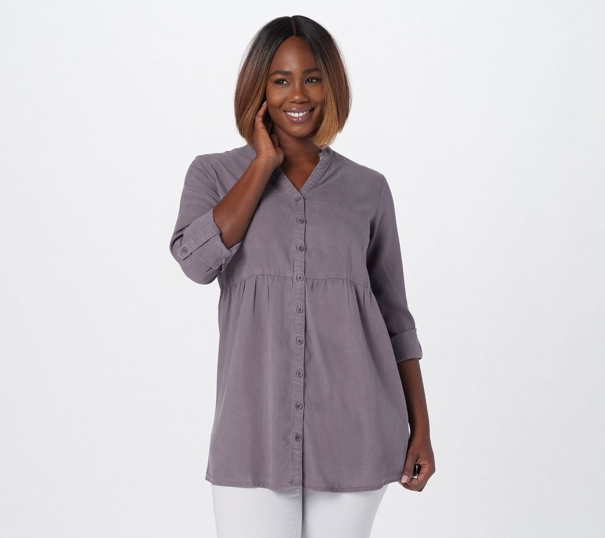 Soft Touch Tencera Button Front