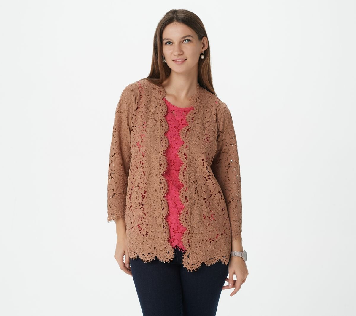 Lace Open Front Cardigan