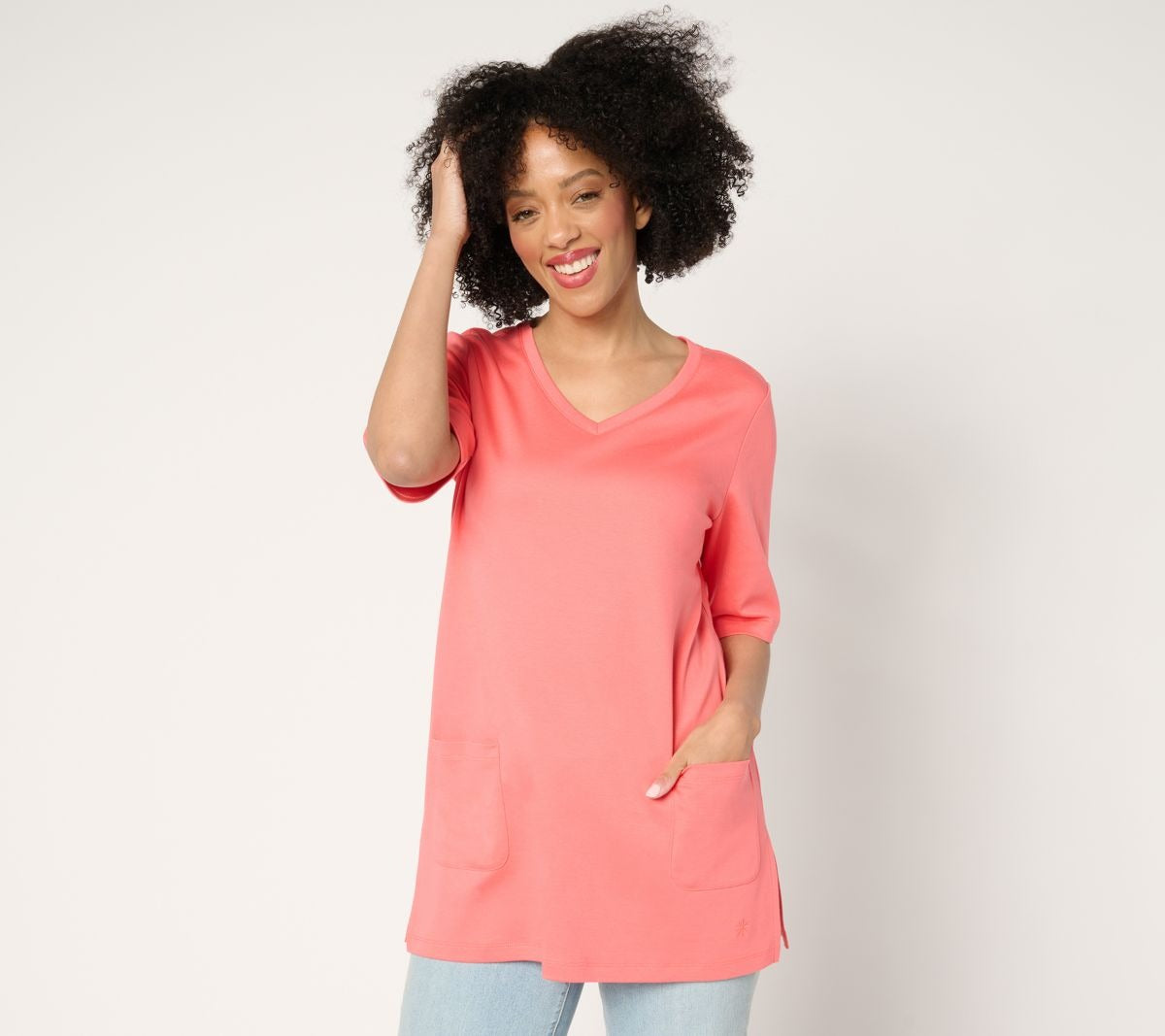 Essentials Pima Cotton V-neck