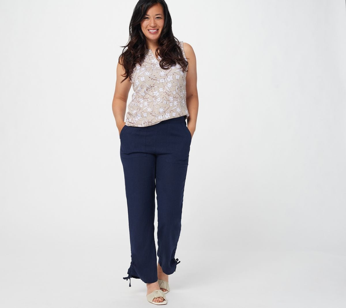 Naturals Linen Blend Cinched Ankle