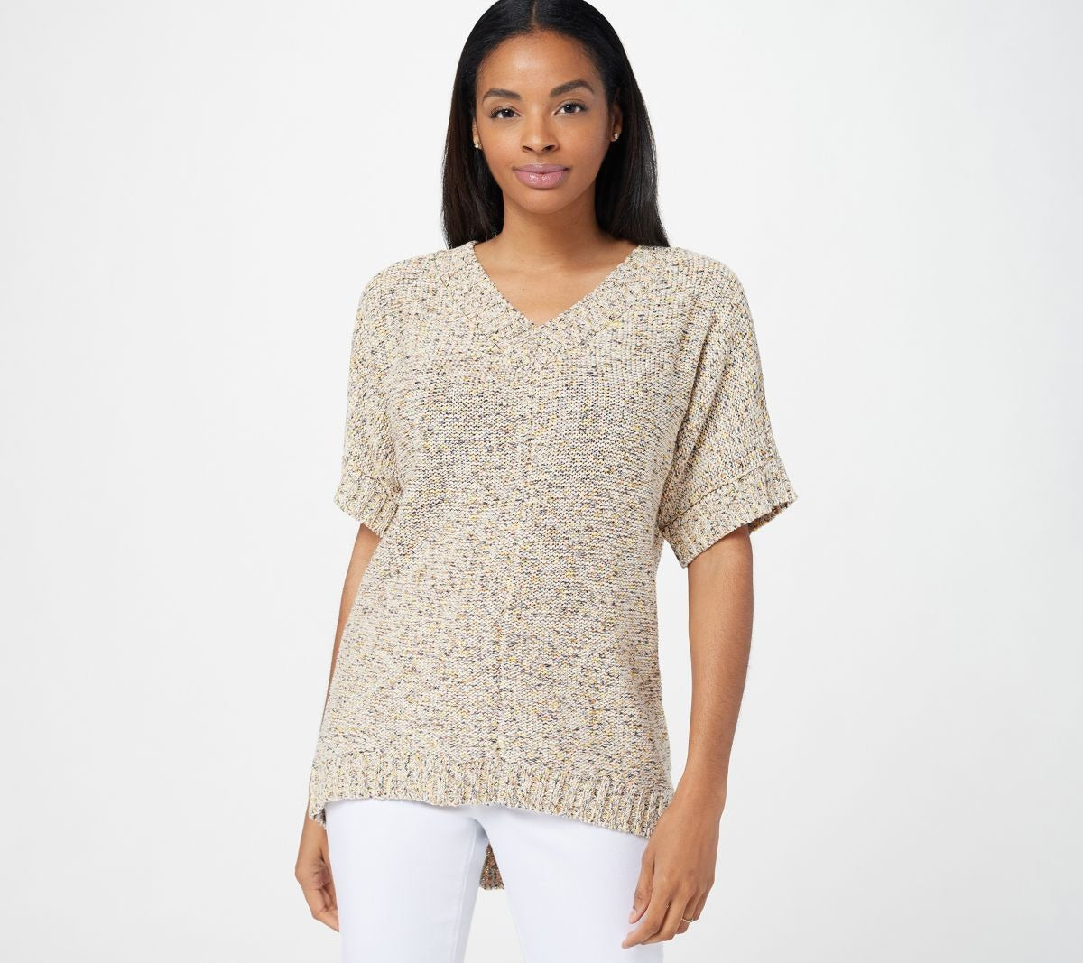 Naturals Speckled Yarn V-Neck
