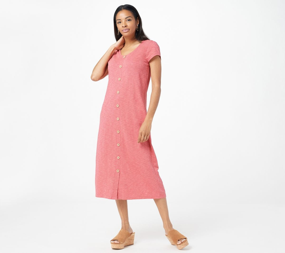 Naturals Linen Slub Jersey Midi