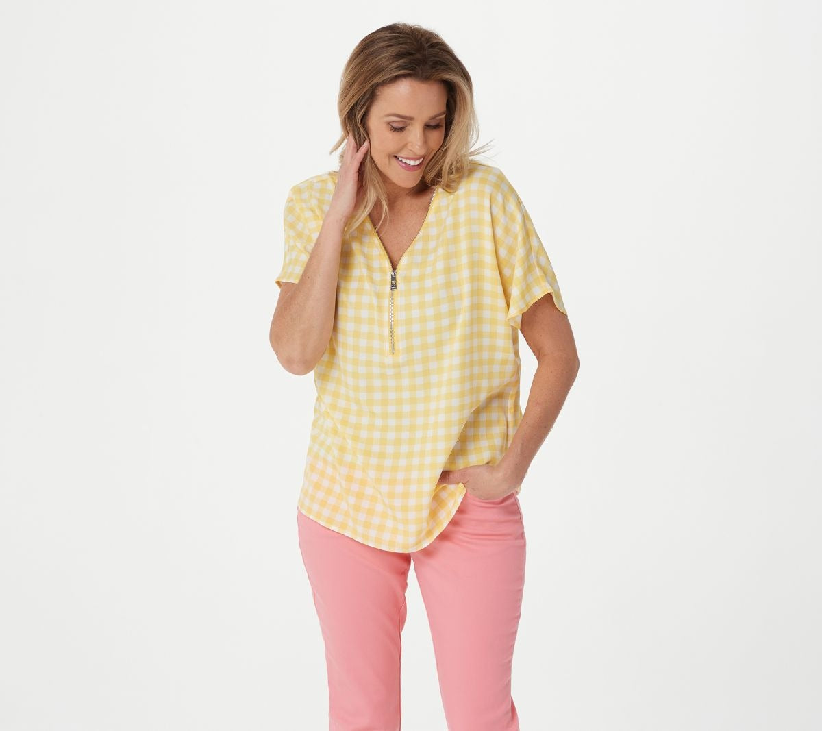 Gingham Signature Zip Woven