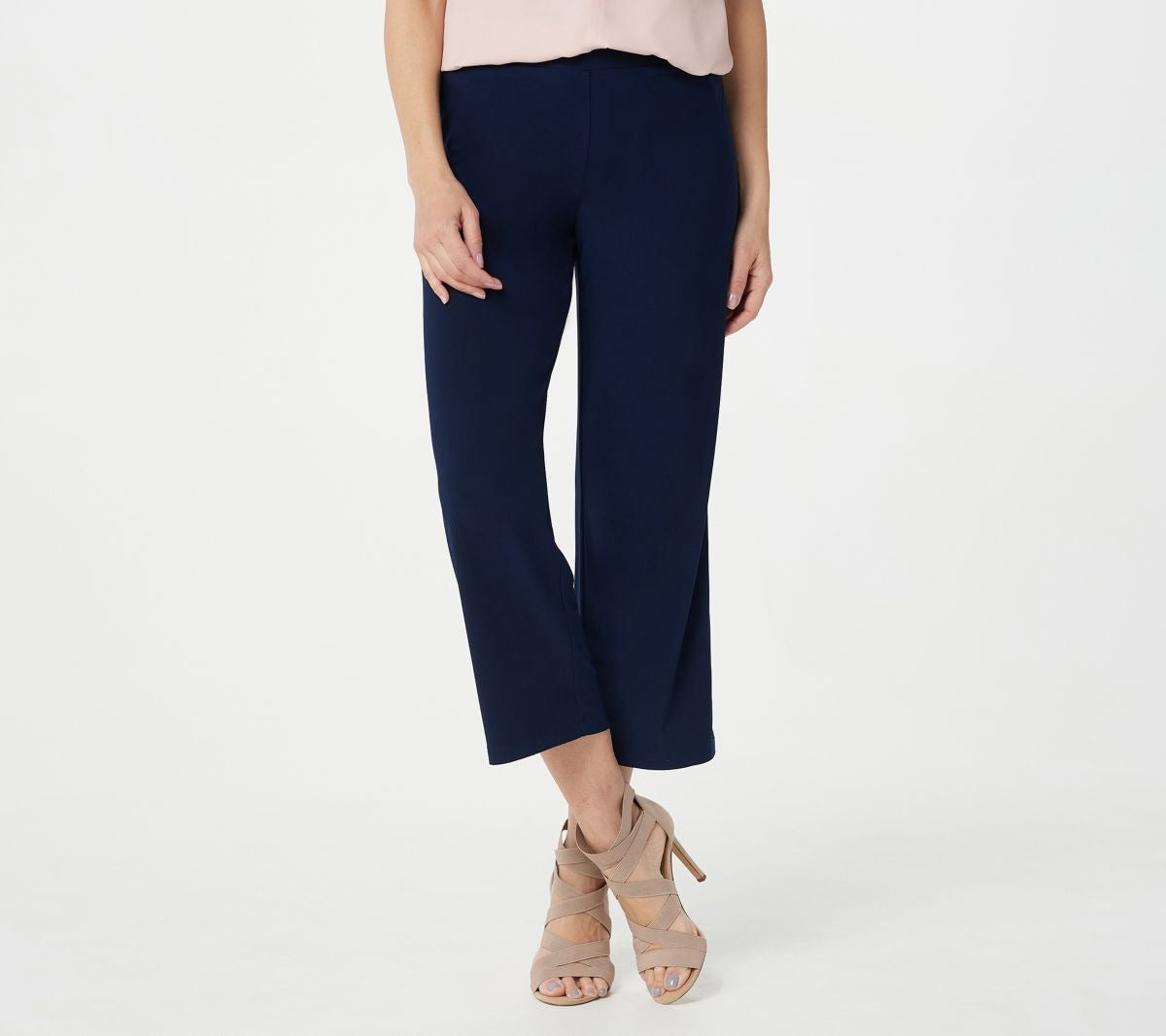 Italia Knit Wide-Leg Pull-On Crop