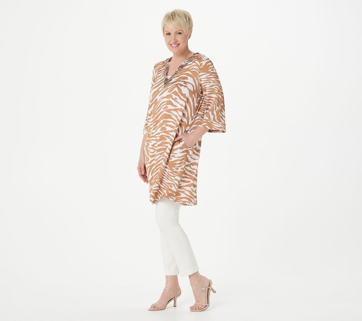 Printed Woven Caftan Dress