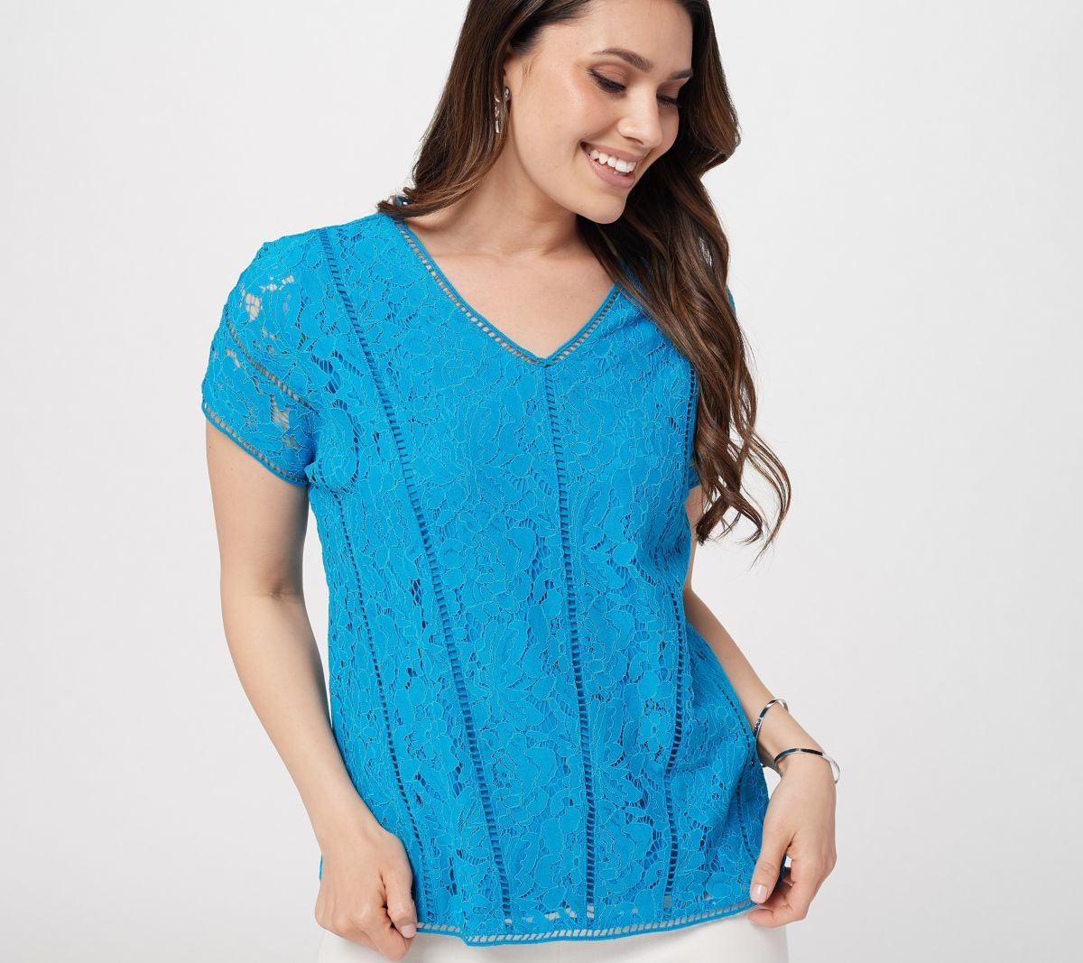 Lace Extended Shoulder Top