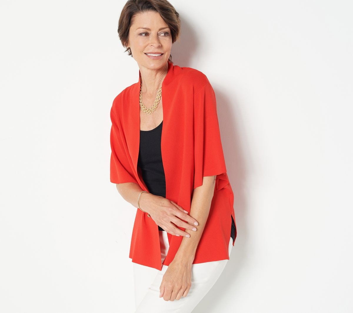 Knit Open Front Cropped Shrug