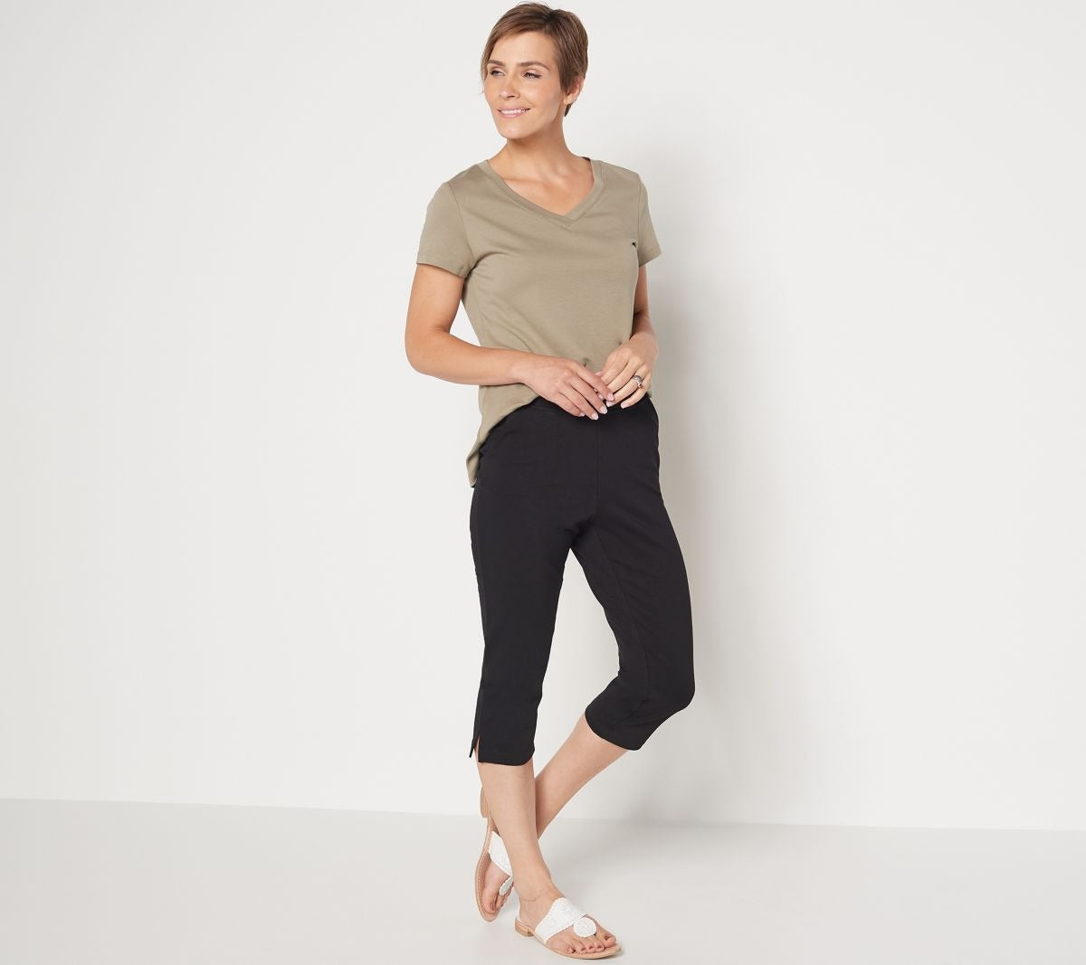Ponte Knit Capri Pants