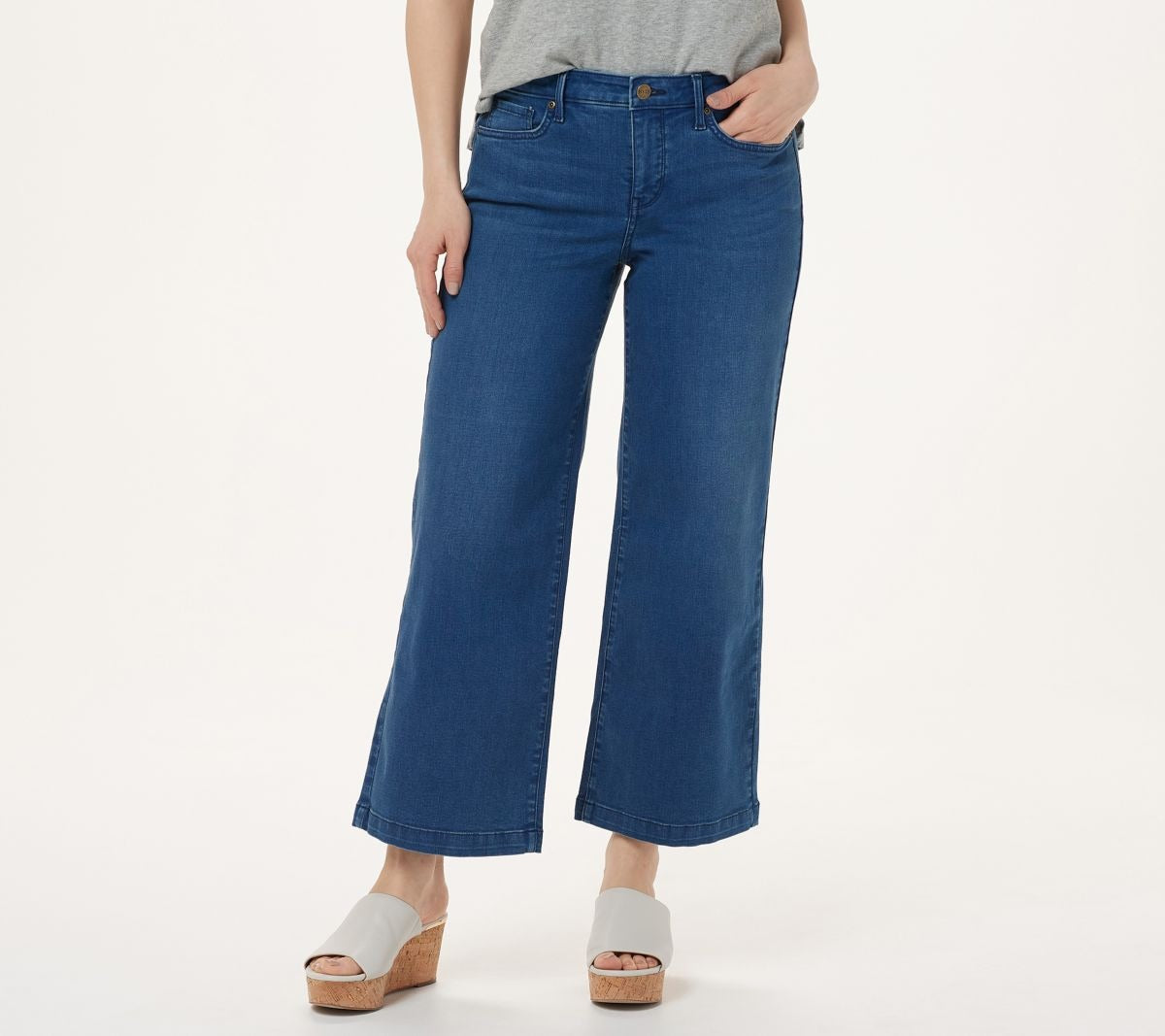 Teresa Wide-Leg Ankle Jeans- Market