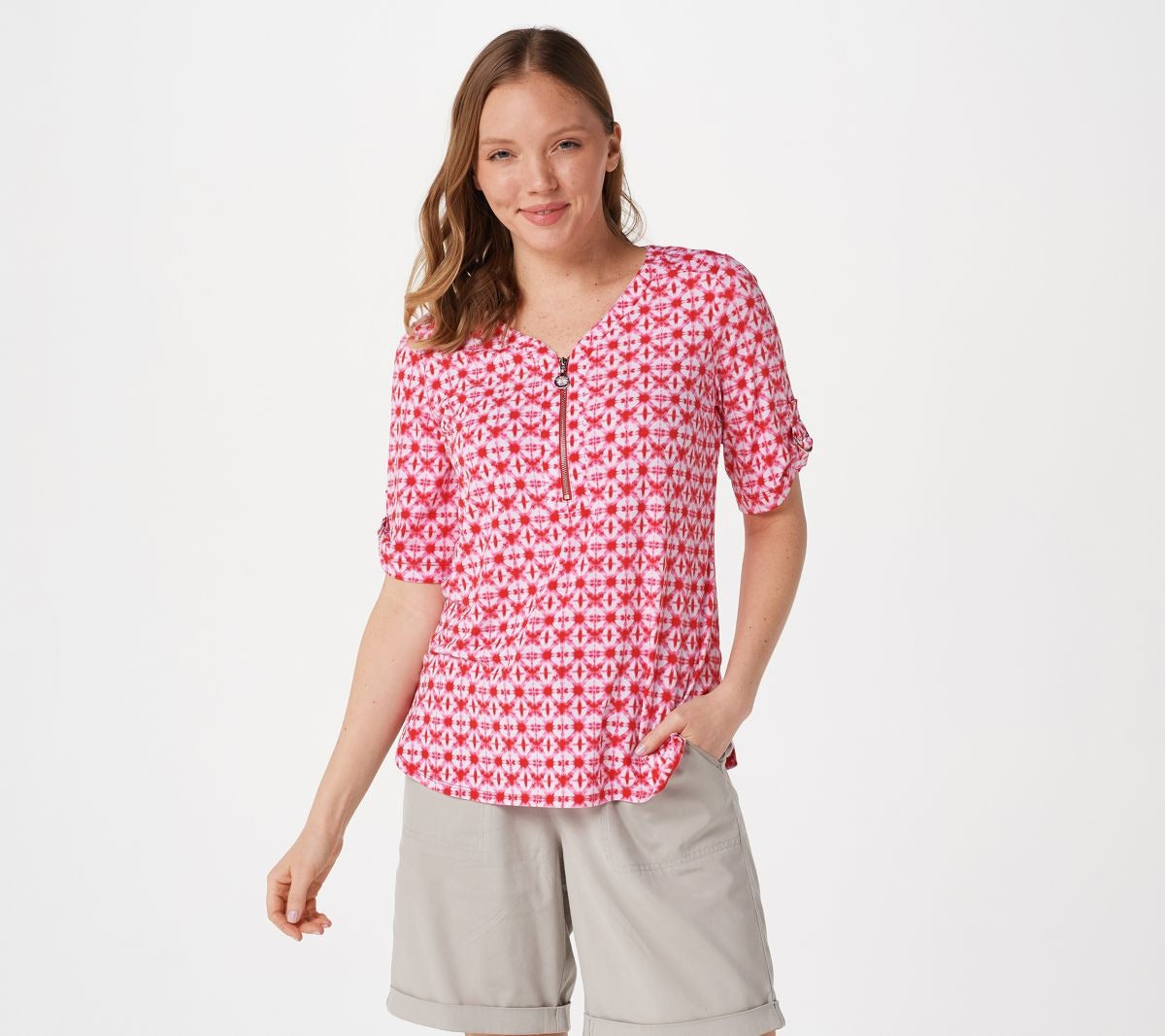 Printed Liquid Knit Short-Sleeve