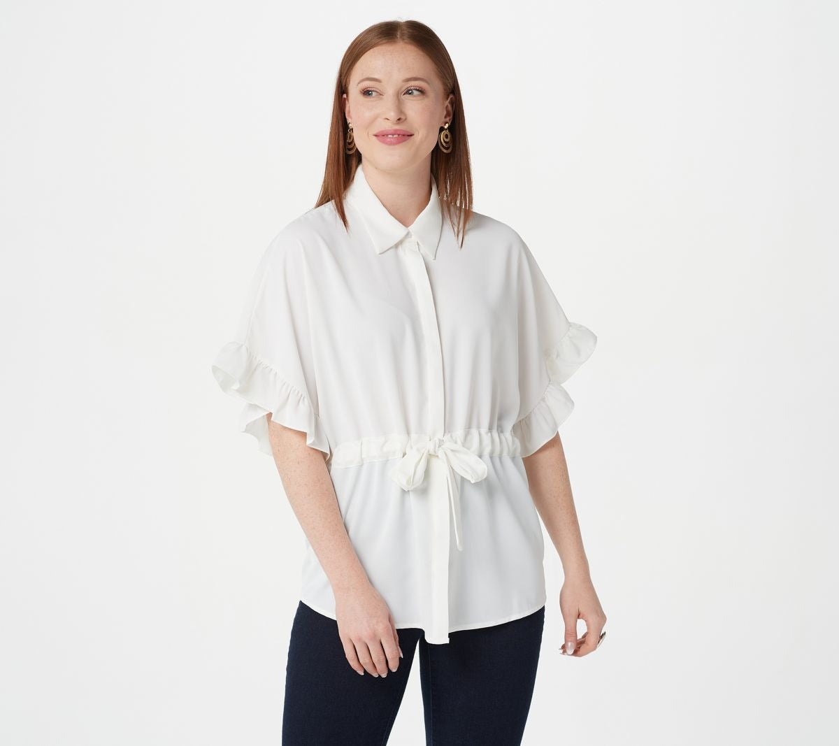 Woven Tie-Front Top