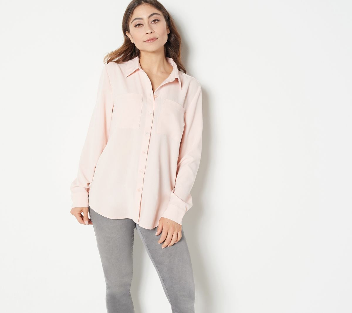 Long-Sleeve Button-Front Utility