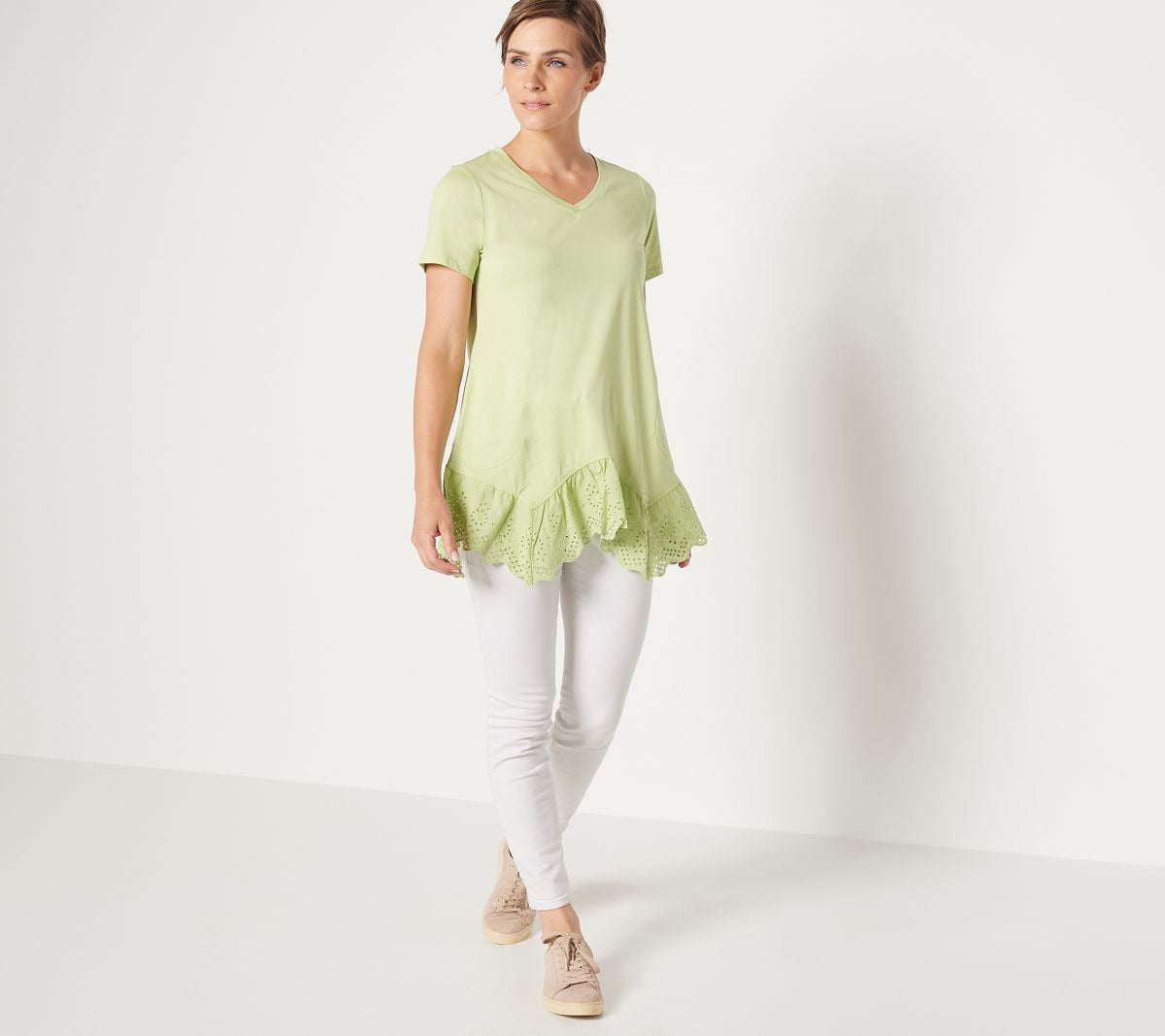 V-Neck Top with Eyelet