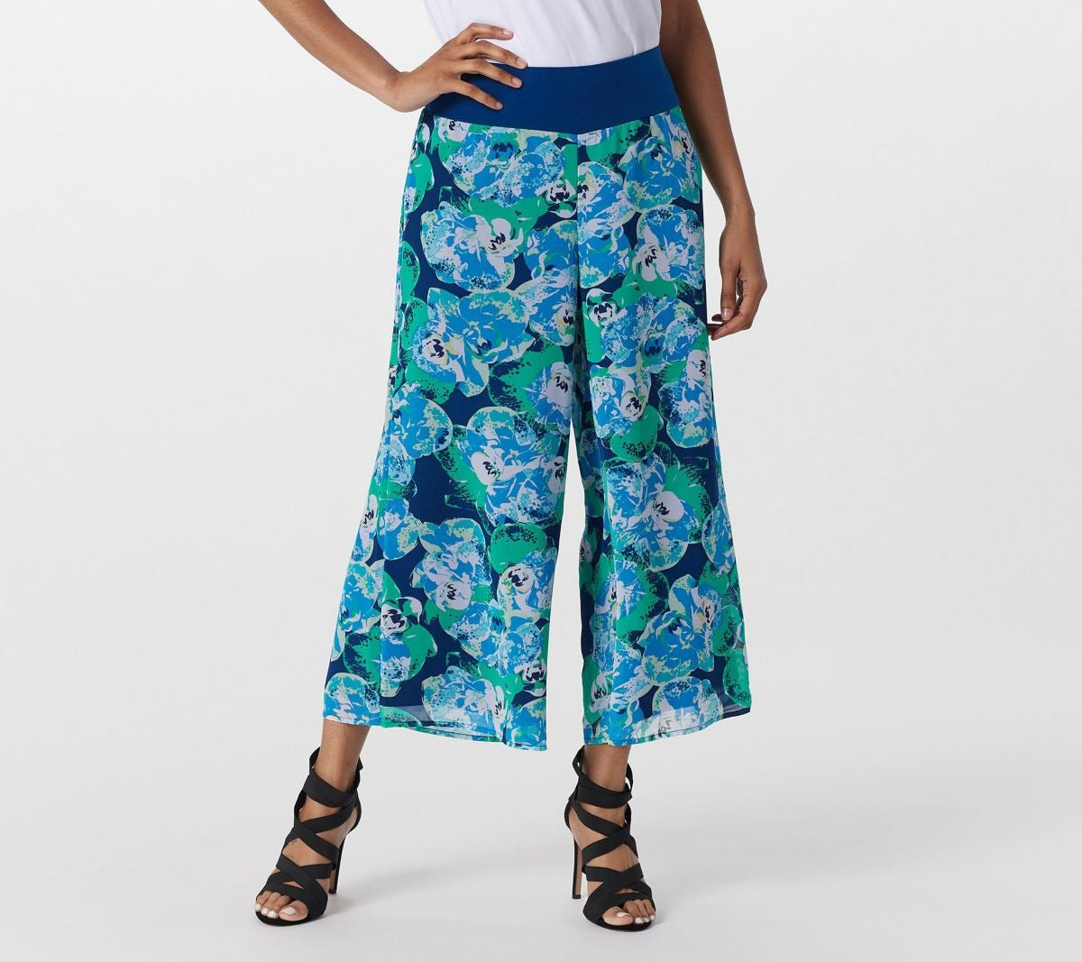 Petite Chiffon Wide Leg Pants