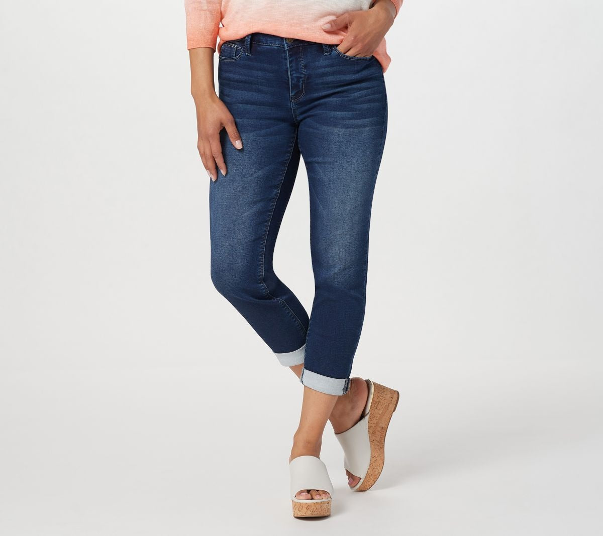 Knit Crop Girlfriend Clean Jeans