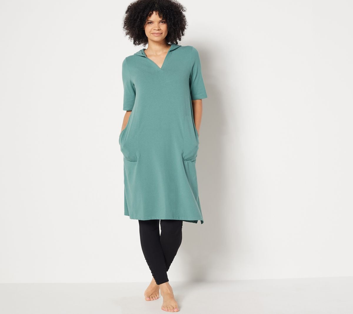 Cottonwear Elbow Sleeve Hooded Dress