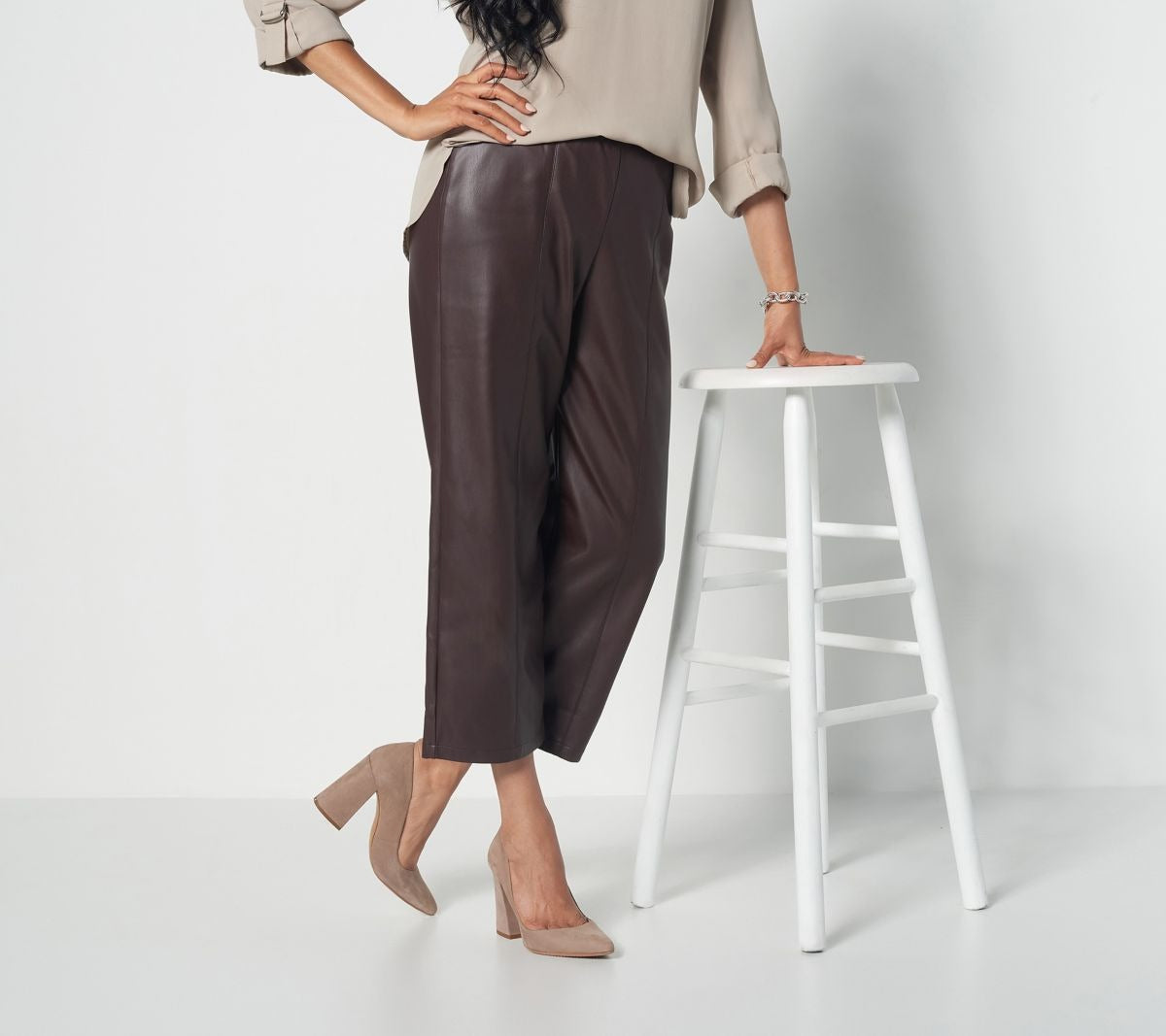 GRAVER by Susan Graver Faux Leather Wide-Leg