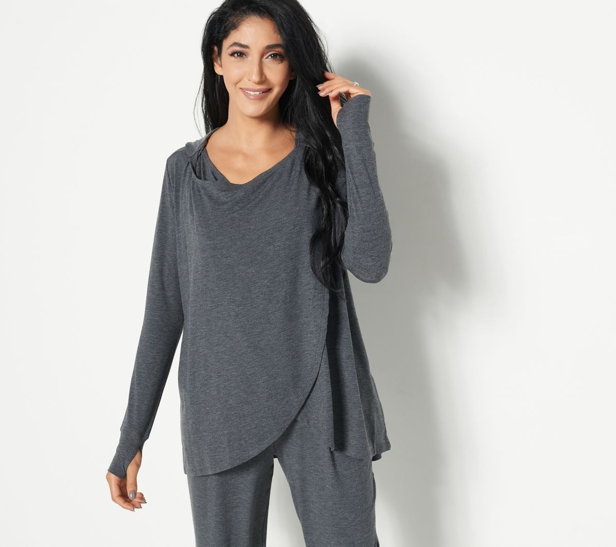 Brushed Knit Hoodie Tunic