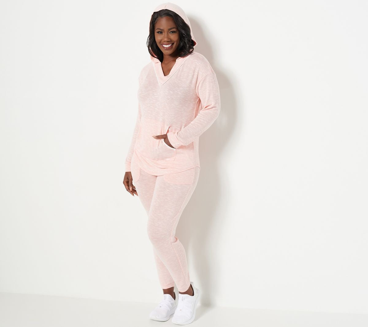 Marled Sweater Knit Hoodie