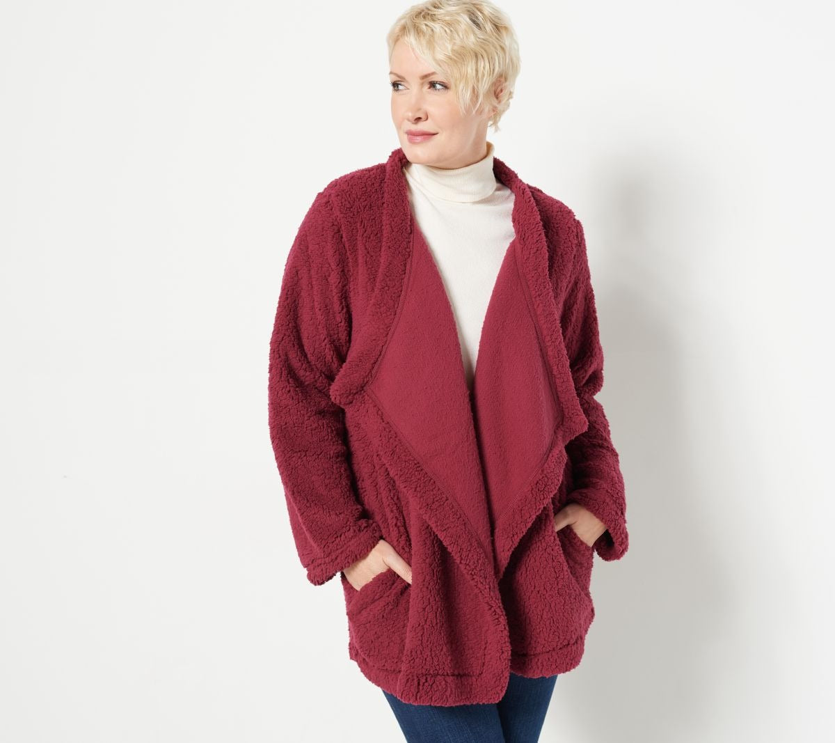 Open Front Sherpa Cardigan