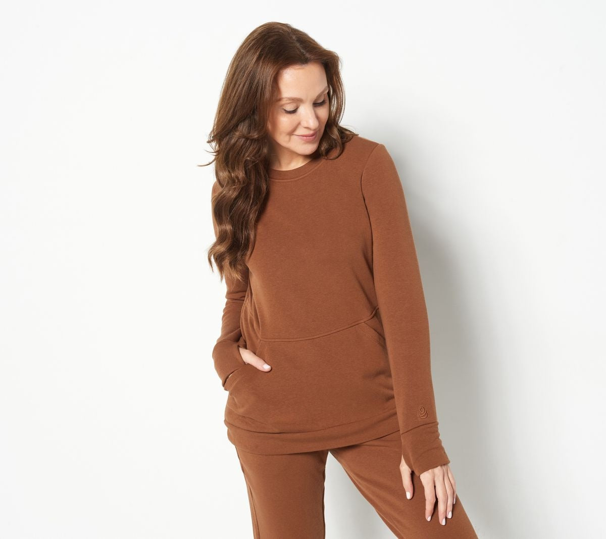 Teddy Plush Long Sleeve Crew Neck