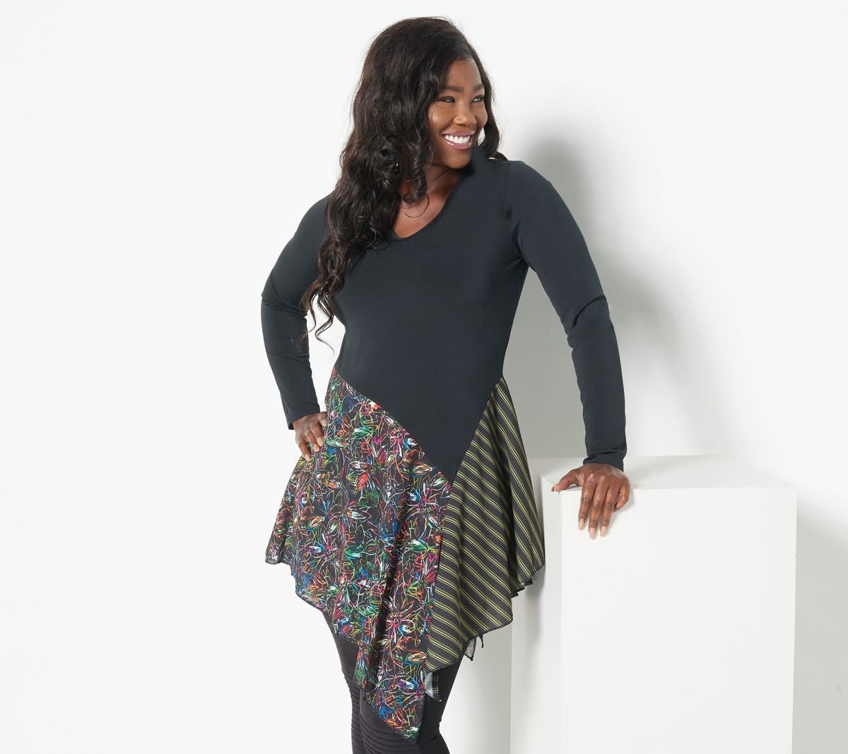 Mix Media Tunic with Printed