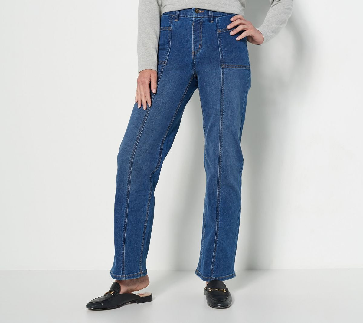 Easy Stretch Petite Wide-Leg Jeans