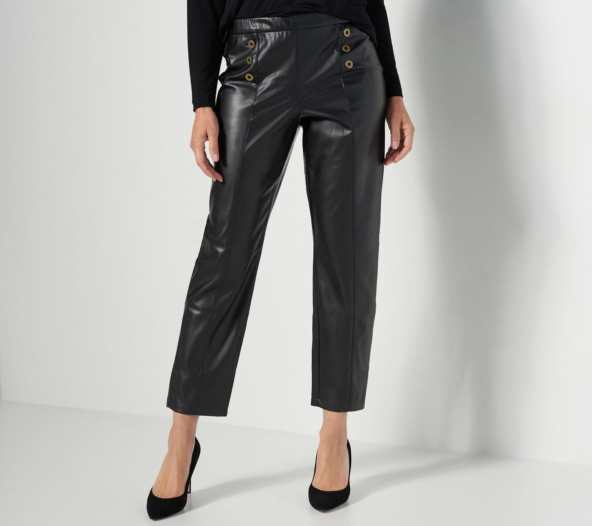 Faux Leather Ankle Pants