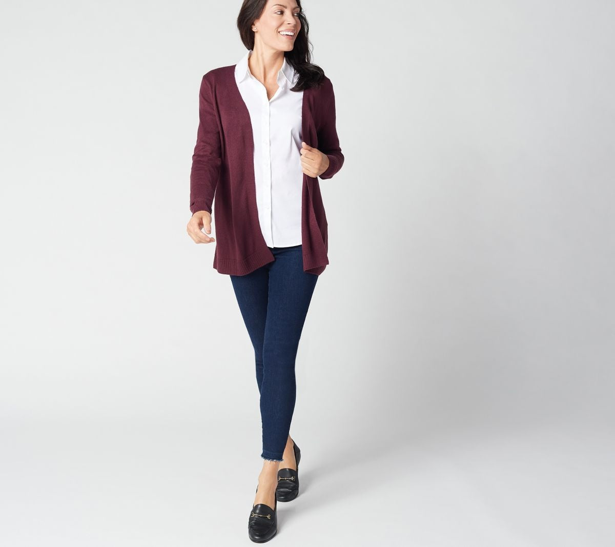 Long-Sleeve Open-Front Cardigan