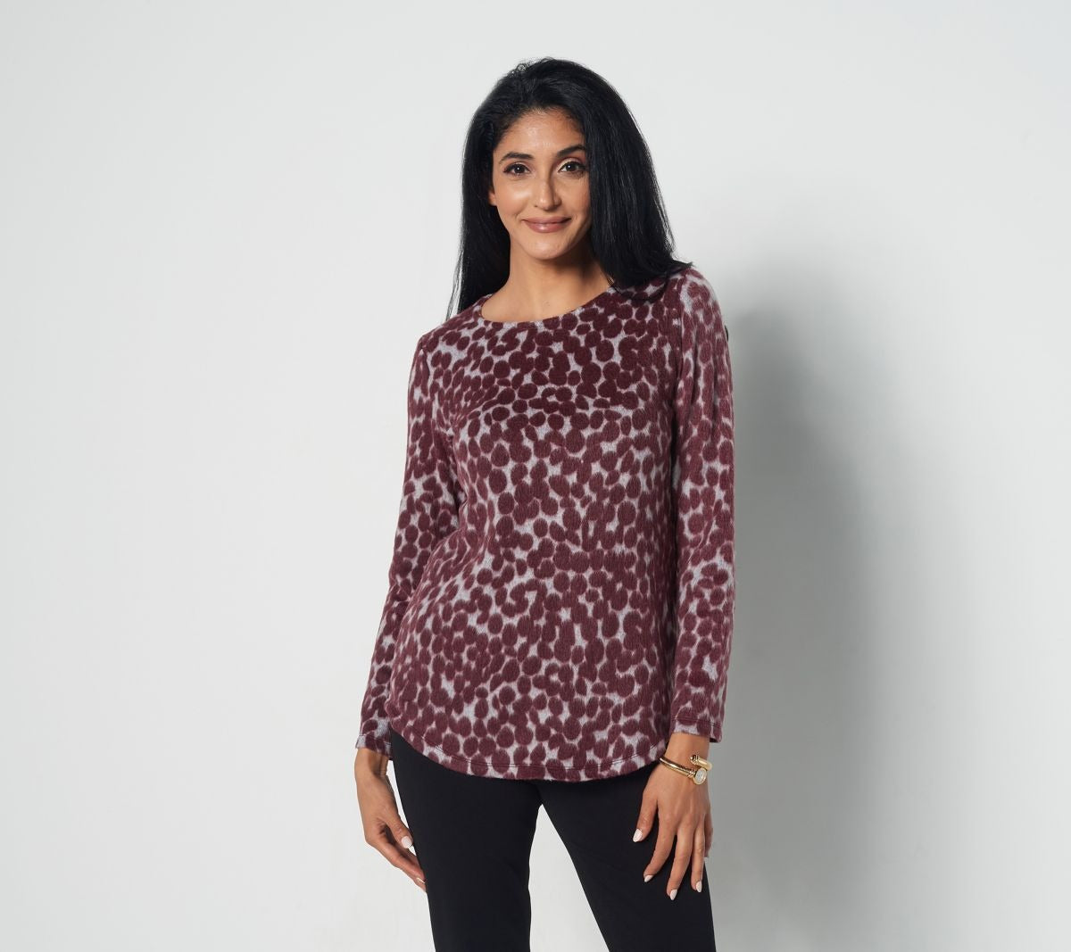 Printed Brushed Knit Tunic