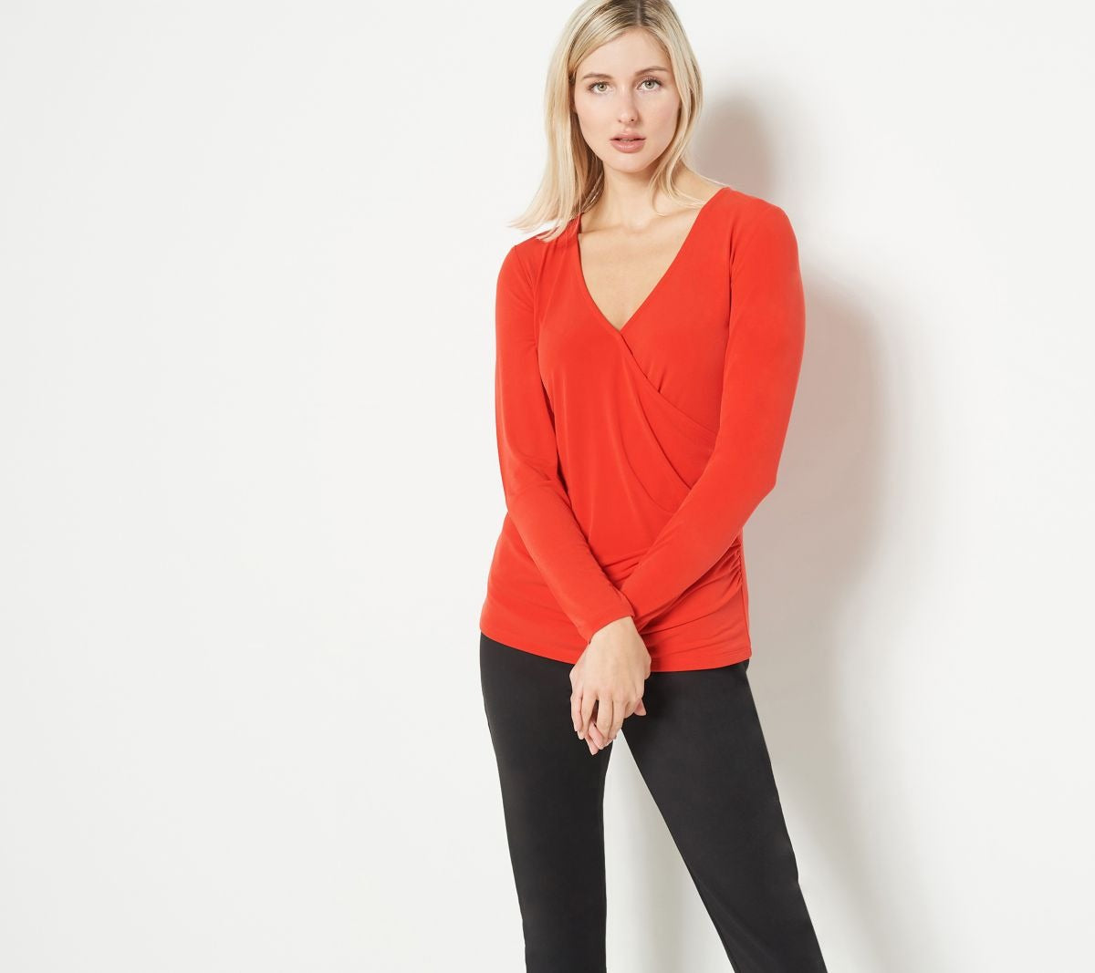 City Knit Long Sleeve Drape Top