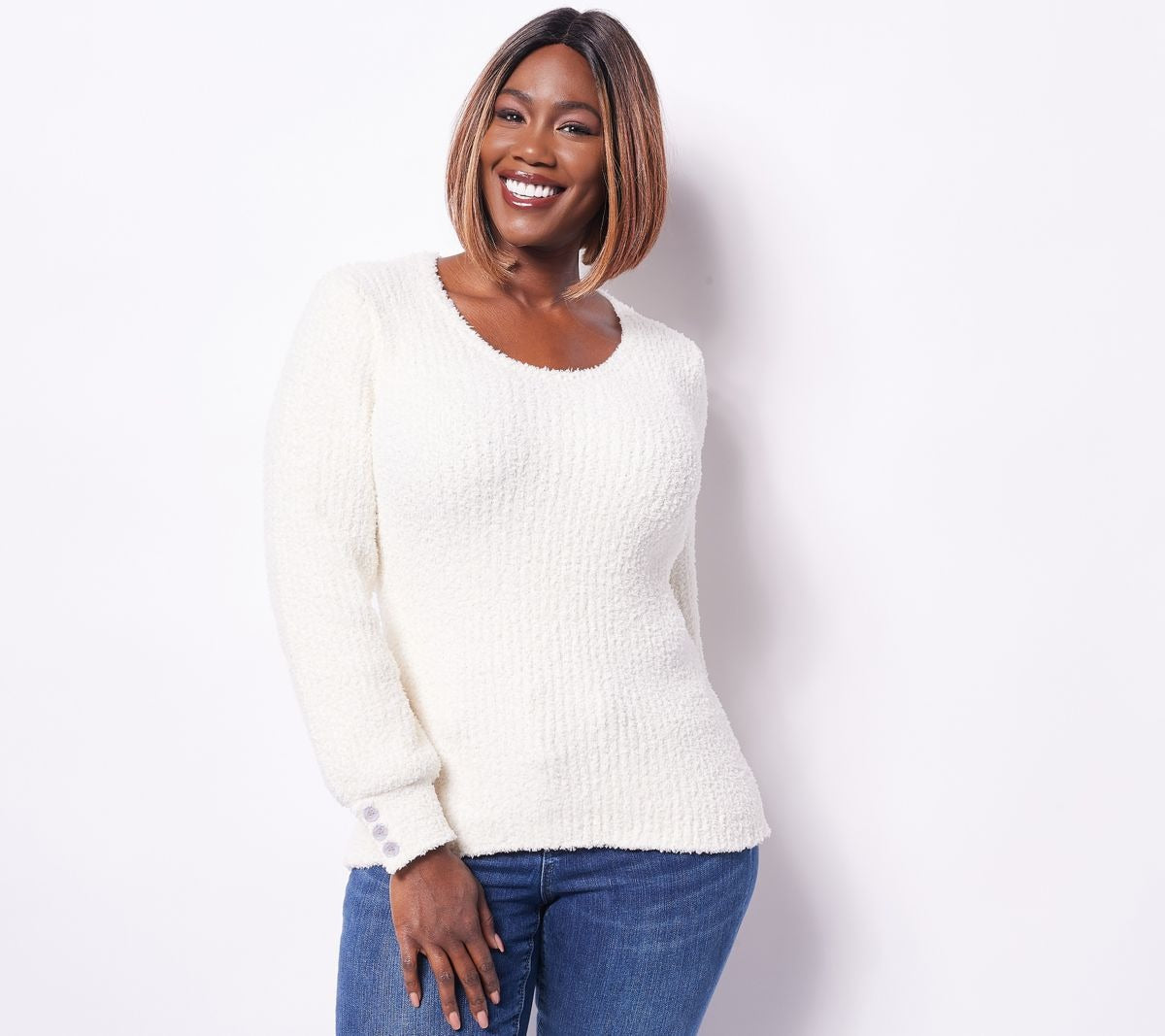 Cloud Sweater with Button Sleeve