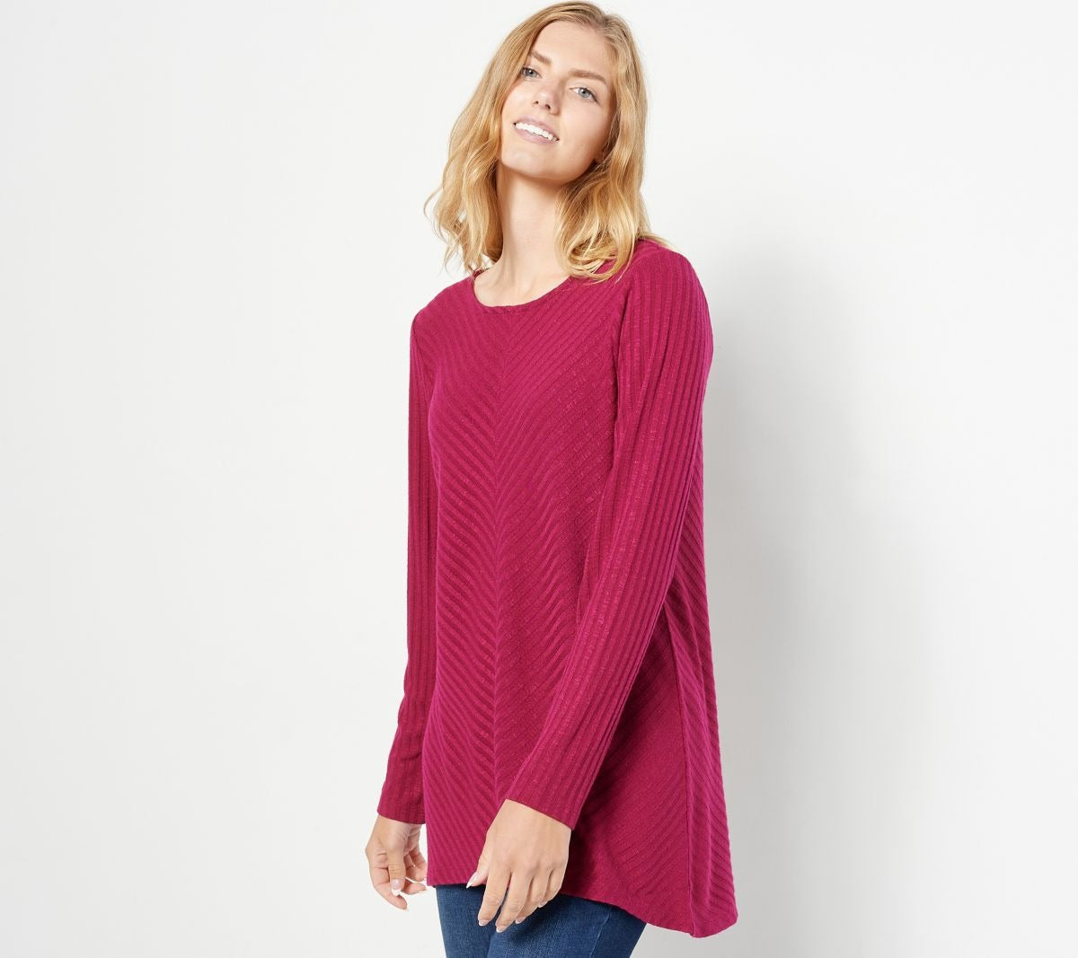 Ribbed Sweater Knit Bateau-Neck