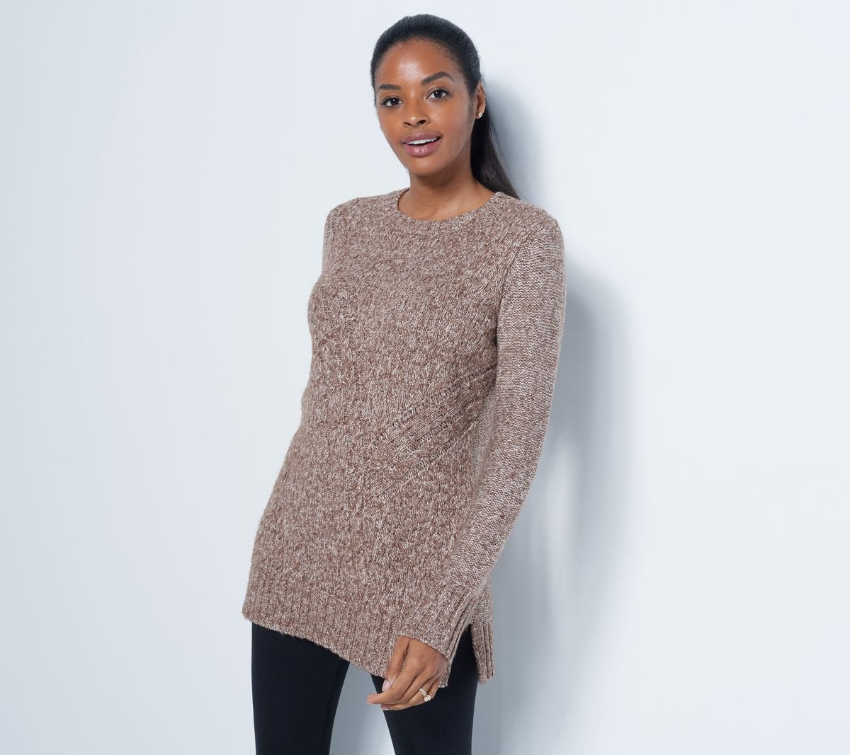 Mixed Stitch Cable Knit Tunic