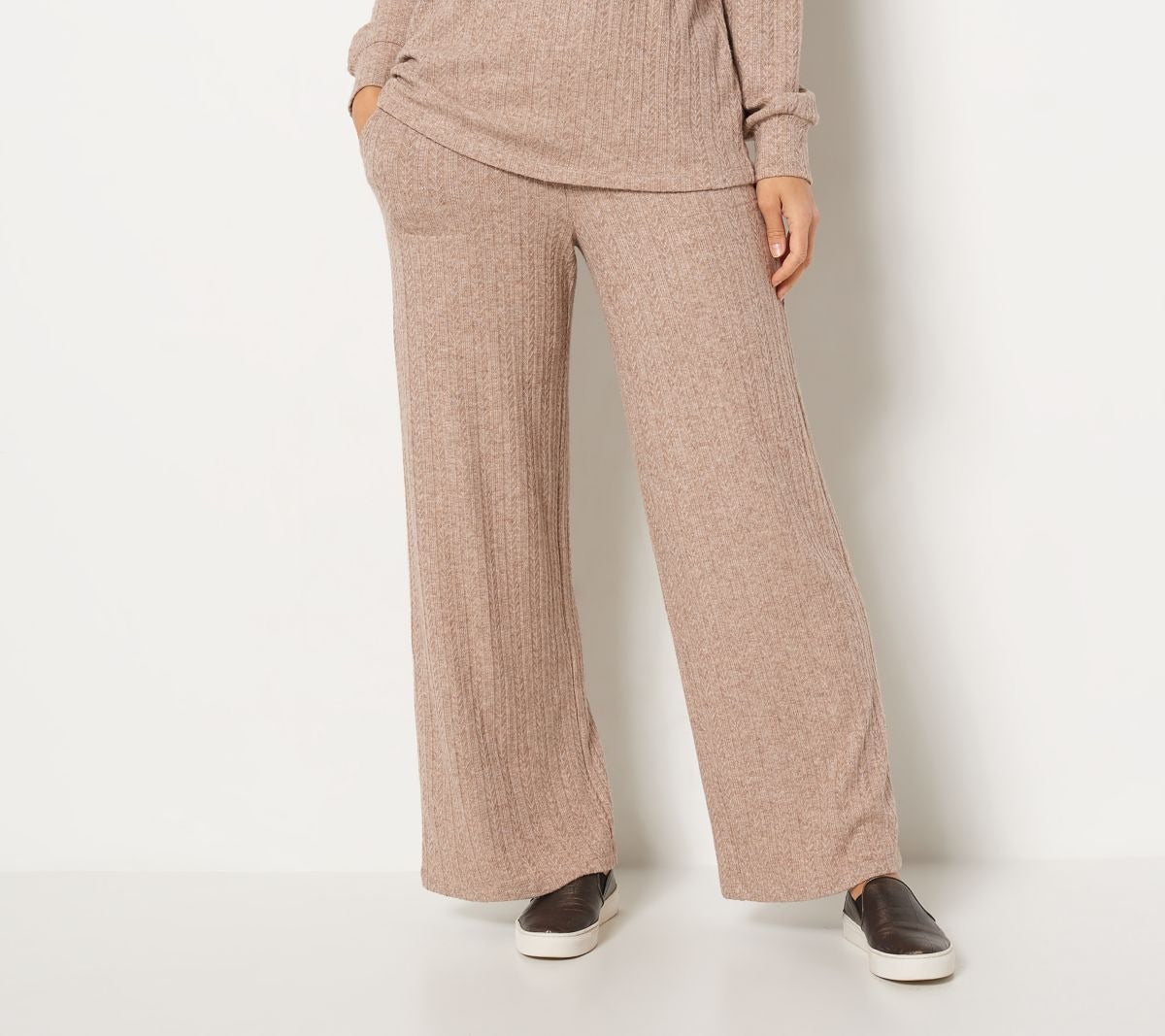 Petite Brushed Sweater Rib Wide Leg