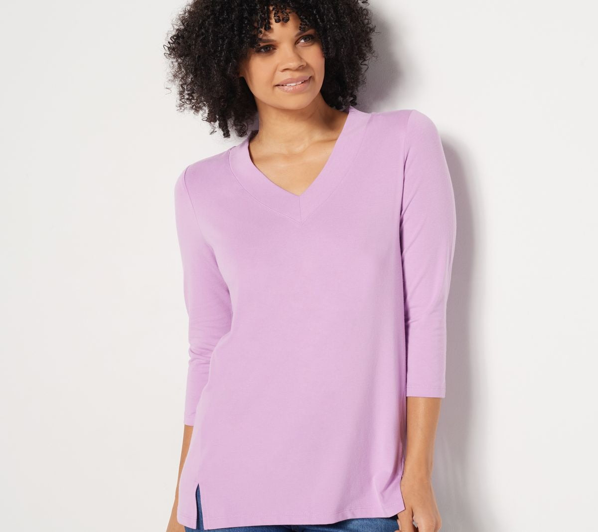 Rounded V-Neck w/Side