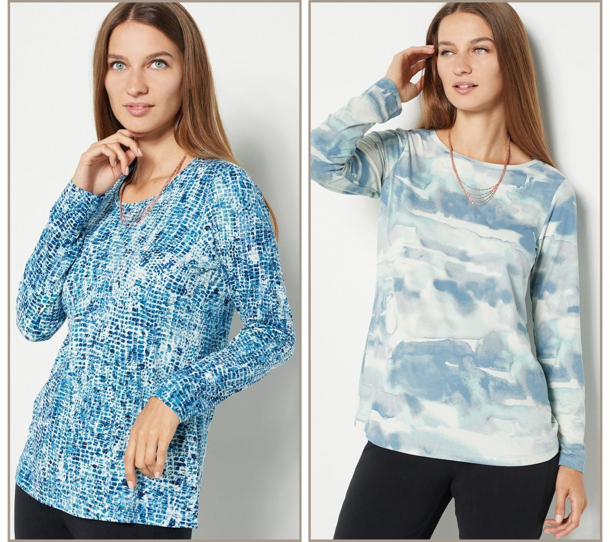 Set of 2 Printed Brushed Liquid