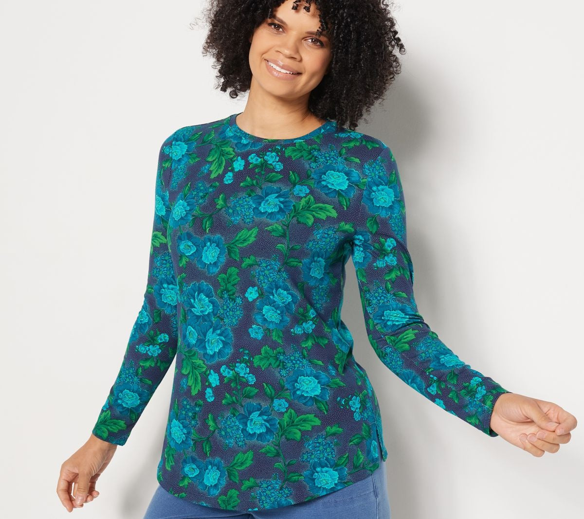 Floral Printed Crew Neck