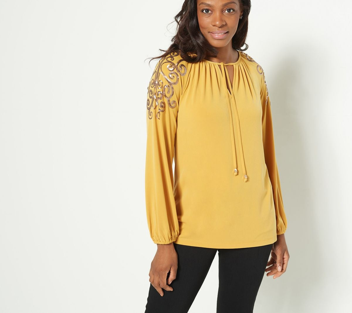 Artisan Liquid Knit Peasant Blouse