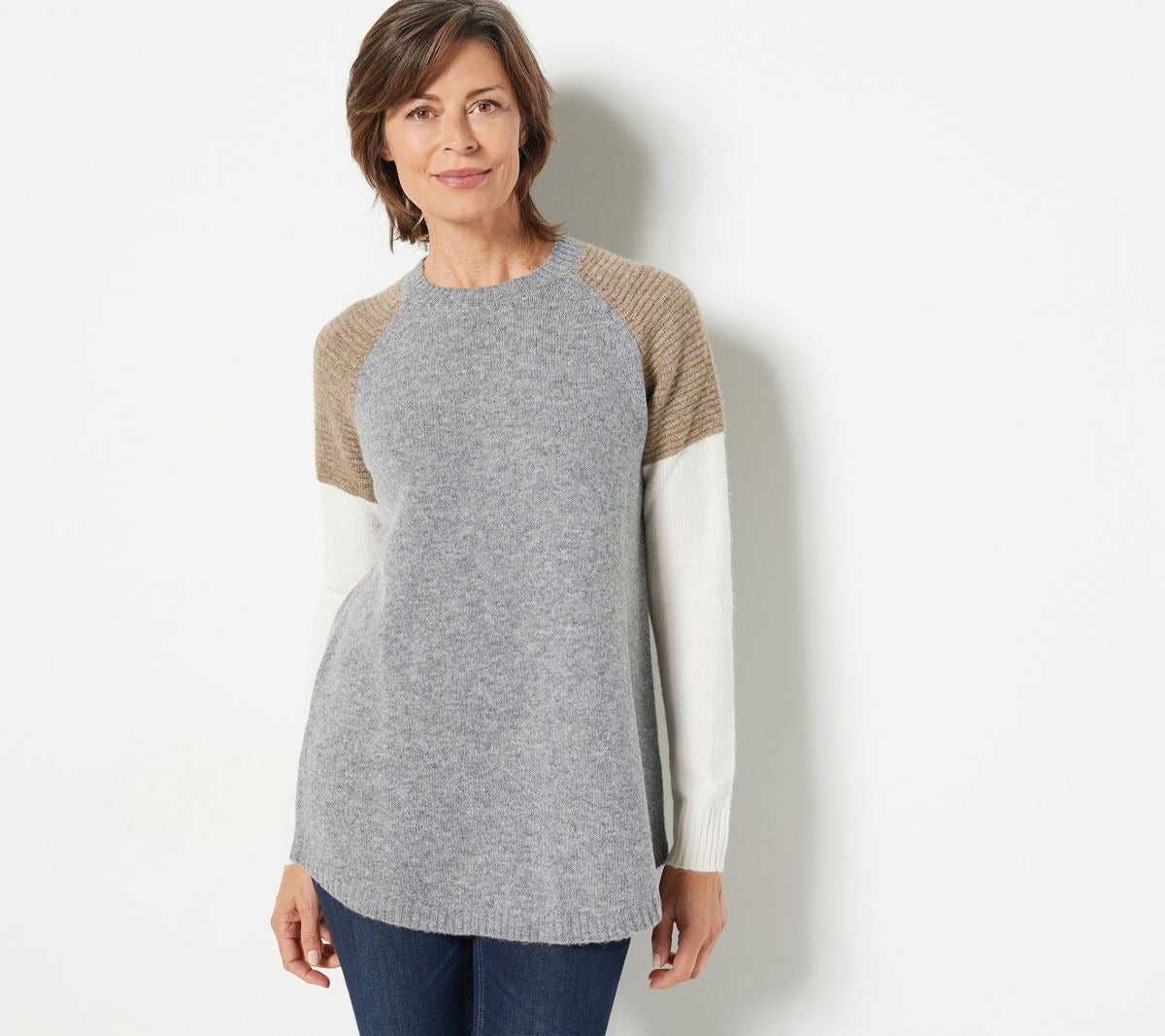 Colorblocked Crew Neck