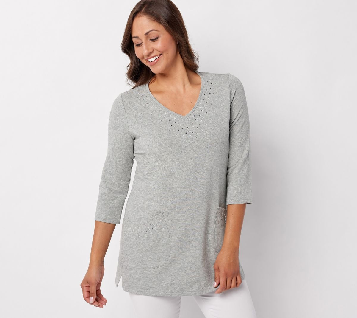 Petite Bling V-Neck Tunic