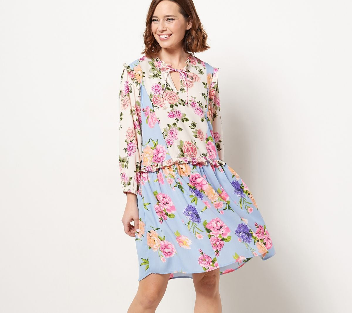 Long Sleeve Dress with Ruffle