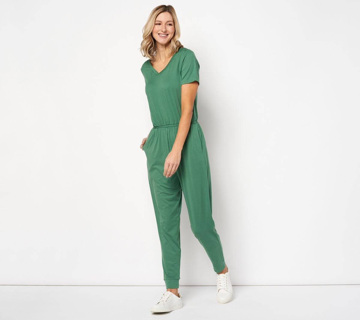 Flexwear V-Neck Jogger Jumpsuit