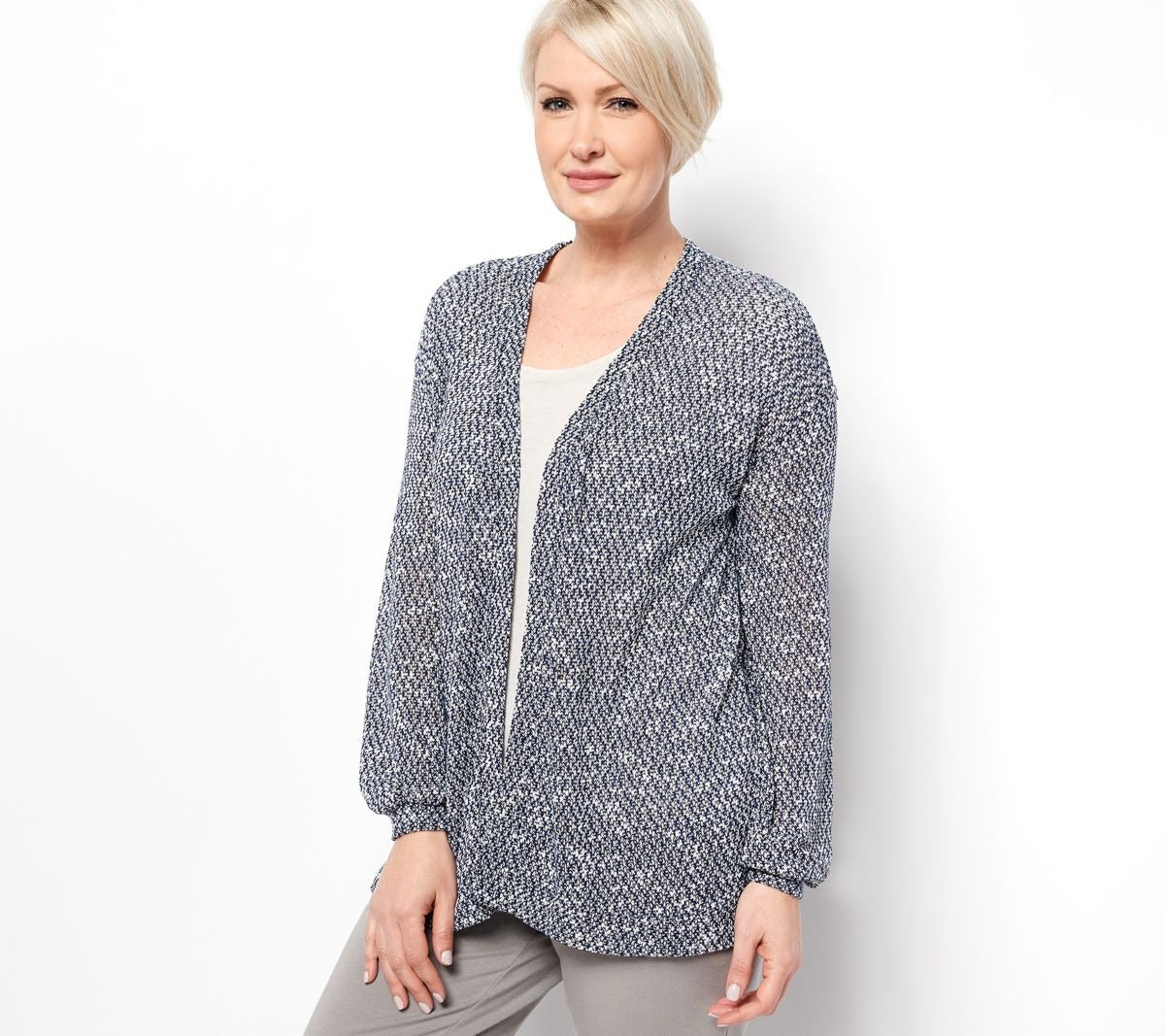 Openwork Sweater Knit Cardi