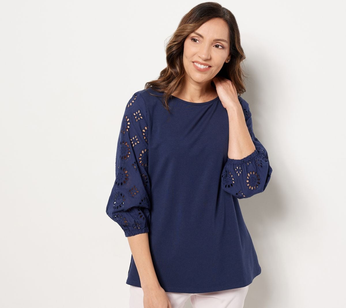 TripleLuxe Knit 3/4 Eyelet