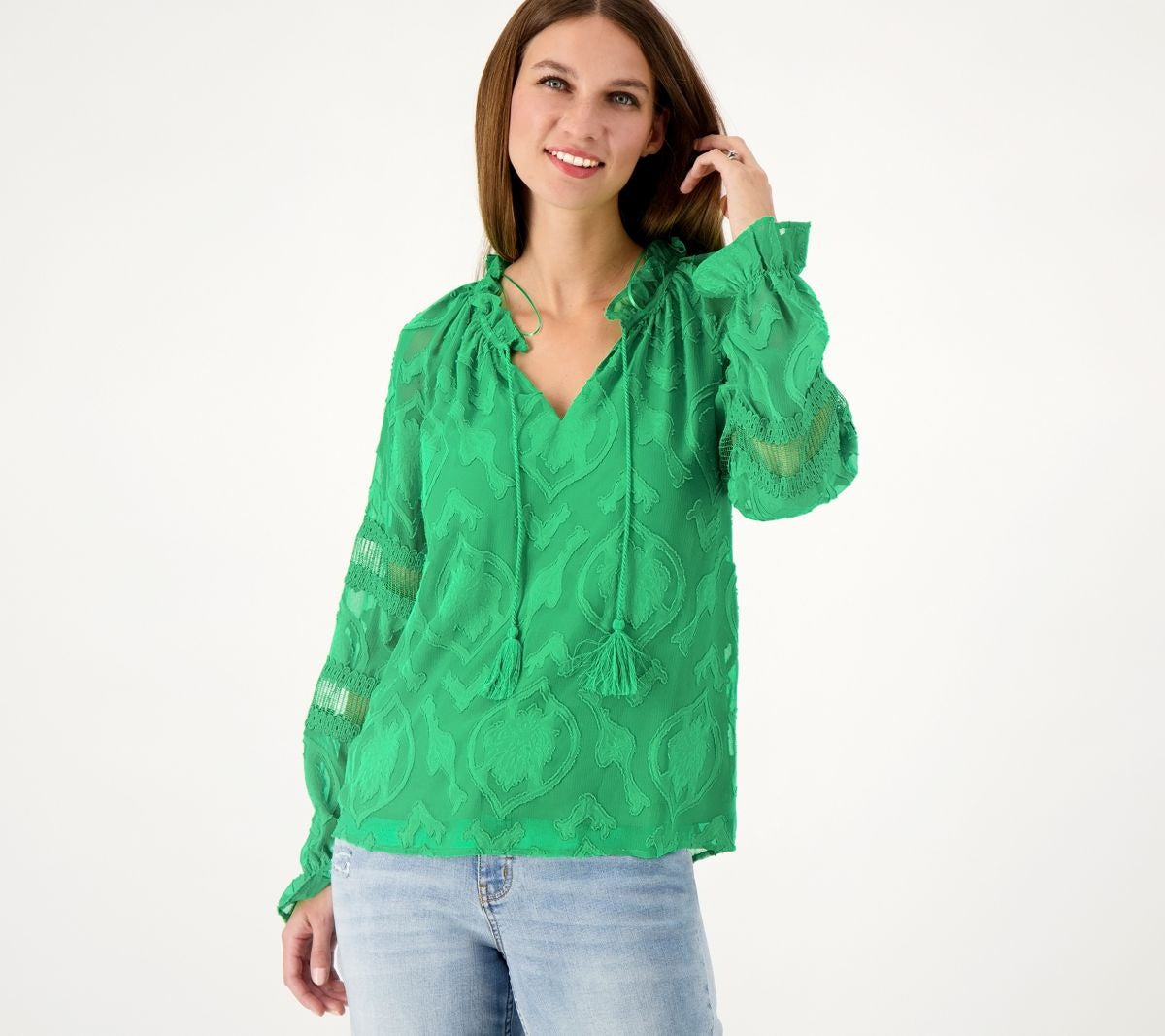 Feminine Burnout Blouse