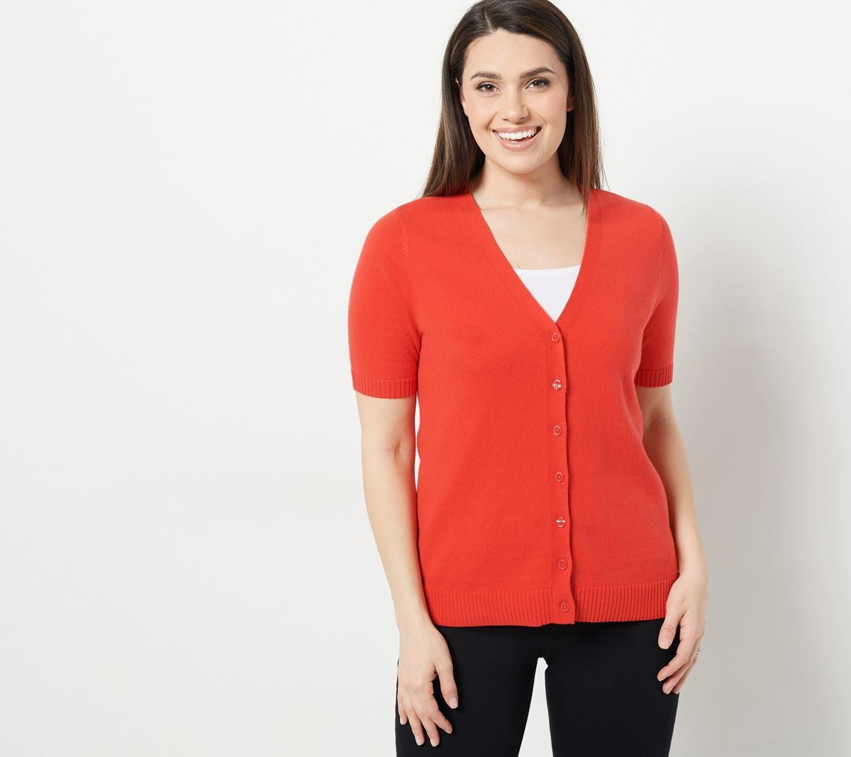 Front Short Sleeve V-Neck